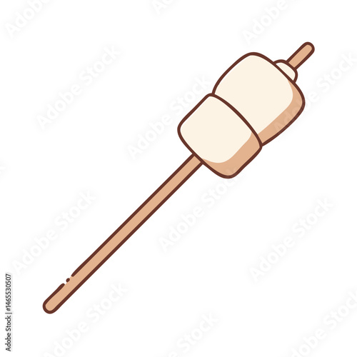 Delicious roasted marshmallows on a stick for camping and sweet treats vector illustration