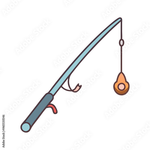 Illustration of fishing rod fishhook fishing line fishing equipment fishing gear fishing sport