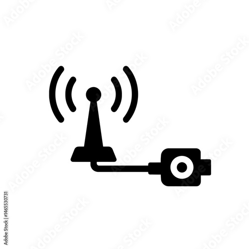  Antenna Connection Silhouettes in black on a white background 
