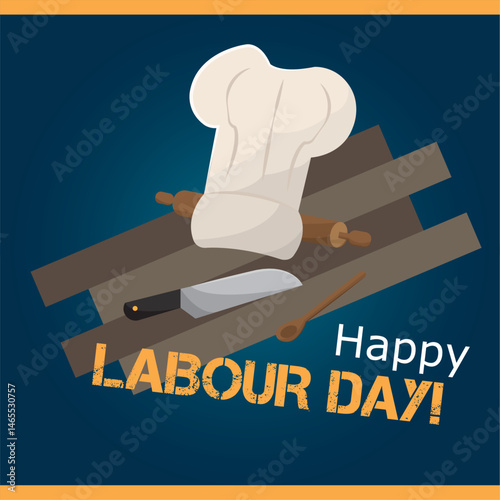 Labour Day chef utensils. Vector