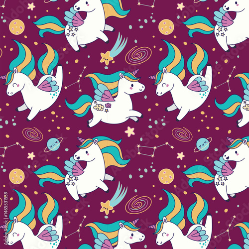unicorn pattern vector design illustration