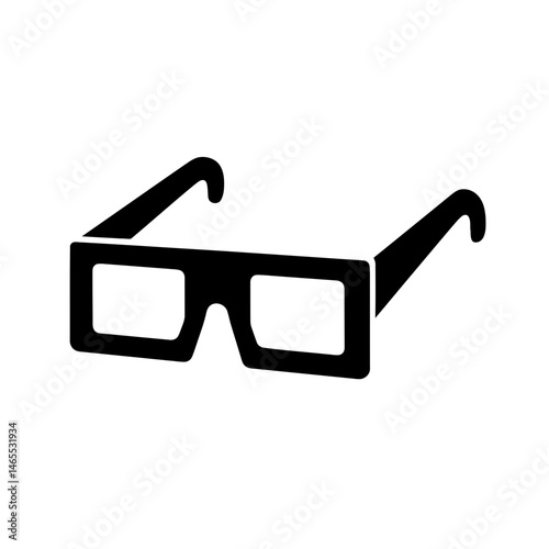  D Glasses Silhouettes in black on a white background 