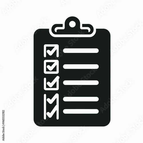  Clipboard Checklist Silhouettes in black on a white background
