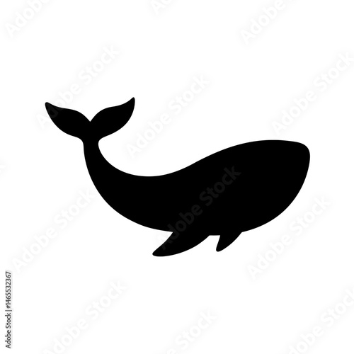 Whale Silhouettes in black on a white background