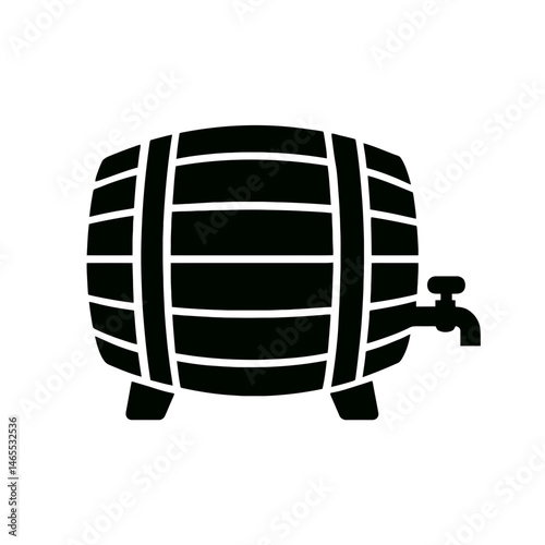  Wooden Beer Barrel Silhouettes in black on a white background