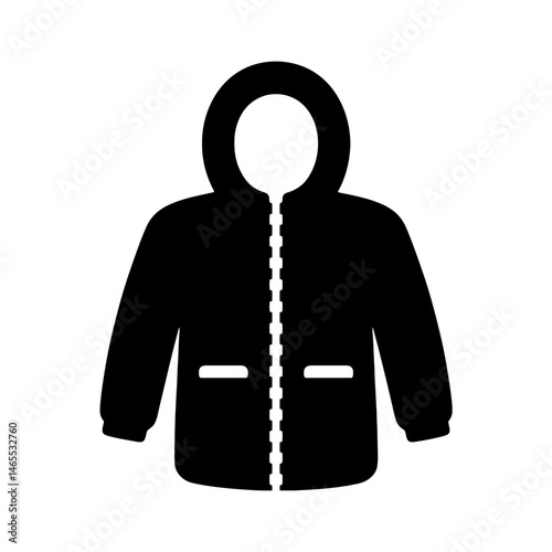  Winter Jacket Silhouettes in black on a white background