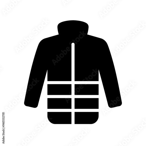  Winter Jacket Silhouettes in black on a white background 
