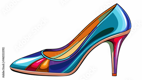 high-heeled shoe on white background