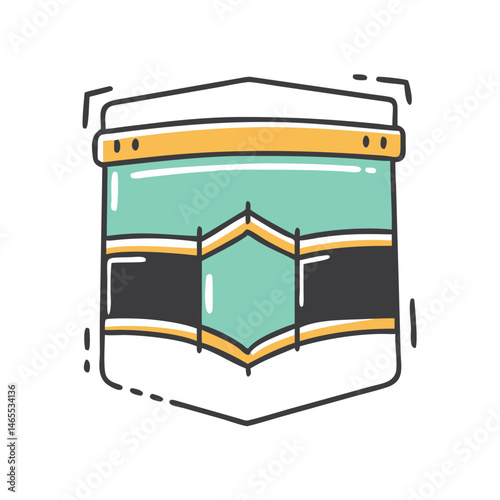 kaaba banner icon, kaaba banner vector illustration-simple illustration of kaaba banner, perfect for kaaba banner logos and icons