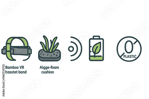 XR‑eco is symbolized by icons depicting a band, cushion, wave, meter, and badge