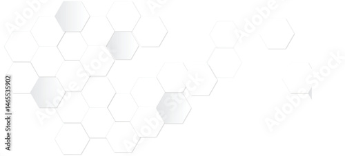 Abstract white and grey seamless hexagon pattern background. Abstract hexagonal concept technology background. Vector Illustration	
