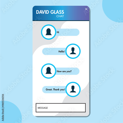 Messaging chat window. Vector