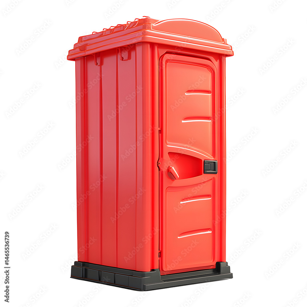 Obraz premium 3D Model of a Red Portable Toilet