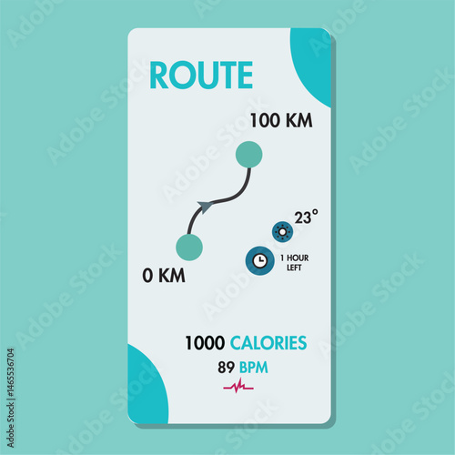 Route progress tracker. Vector