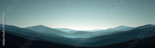 Misty Mountain Range at Dawn