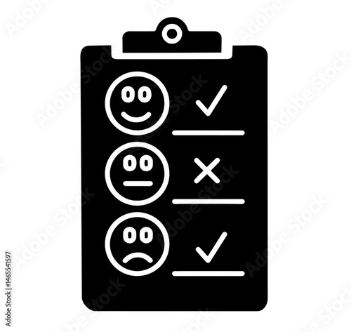 Customer Feedback Form with Smiley, Neutral, Sad Faces. Service Evaluation, Mood Tracking, User Satisfaction Survey, Client Experience Rating, Emotional Response Assessment, Quality Control in Busines