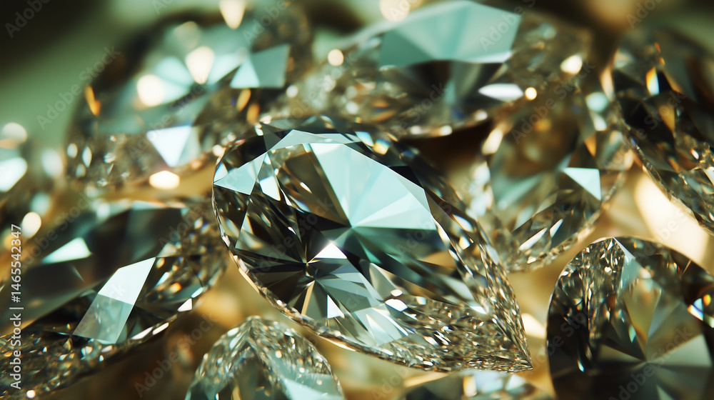 Detailed view of multiple diamond shapes: emerald, oval, marquise, pear.