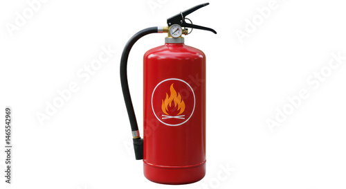 Isolated Fire Extinguisher with Flame Symbol