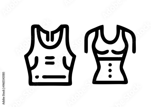 Vector Icon of a T-Shirt and T-Shirt on a Model, Casual Fashion and Apparel Symbol

