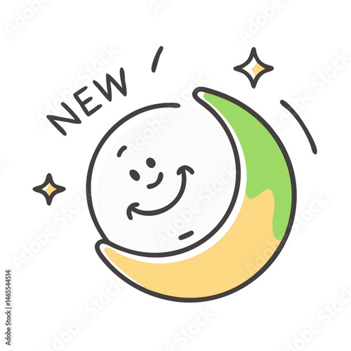 new moon sighting icon, new moon sighting vector illustration-simple illustration of new moon sighting, perfect for new moon sighting logos and icons