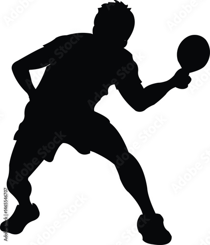 Table tennis ping pong player, Silhouettes of table tennis player Vector on white