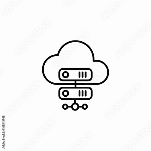 cloud server icon sign vector