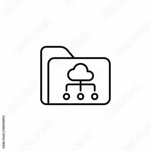 cloud shared folder icon sign vector