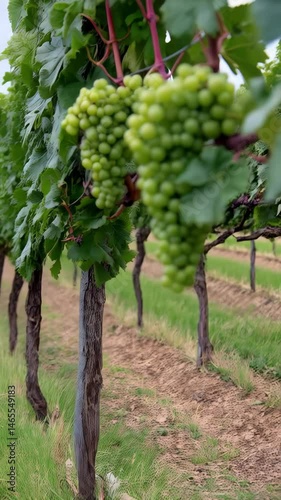Wallpaper Mural Fresh green grapes hanging on the vine in vineyard ready to be harvested for wine production, healthy fruit Torontodigital.ca