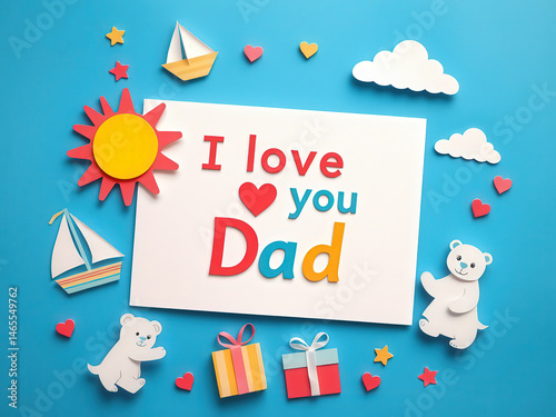 Baby card with the inscription I love you dad