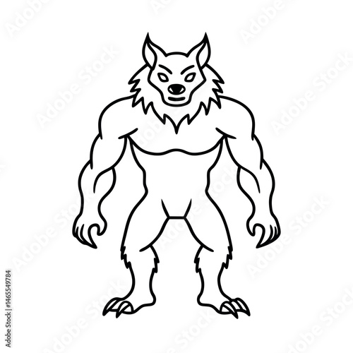 Classic Werewolf Outline Artwork
