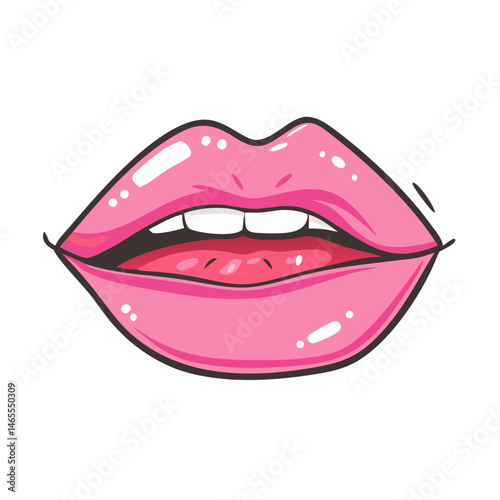 pink lips icon, pink lips vector illustration-simple illustration of pink lips, perfect for pink lips logos and icons