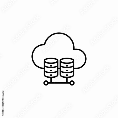 data cloud network icon sign vector