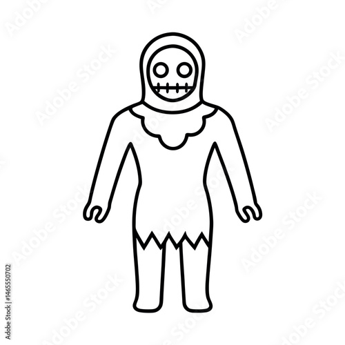 Zombie Costume Outline Vector Art