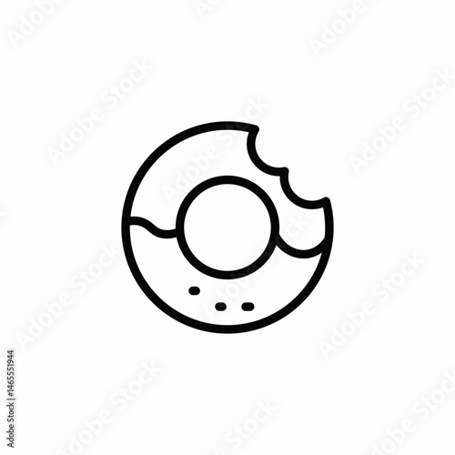 donut bite icon sign vector