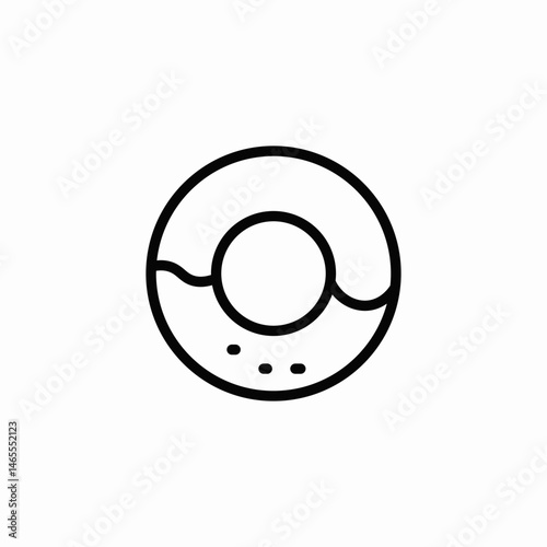 donut whole icon sign vector