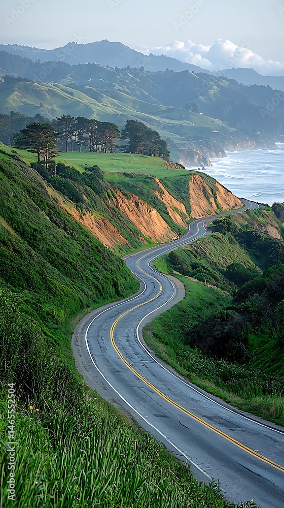 Fototapeta premium Winding coastal highway