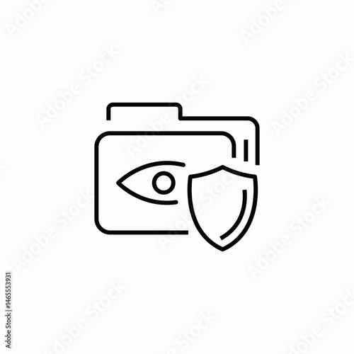 folder security monitoring icon sign vector