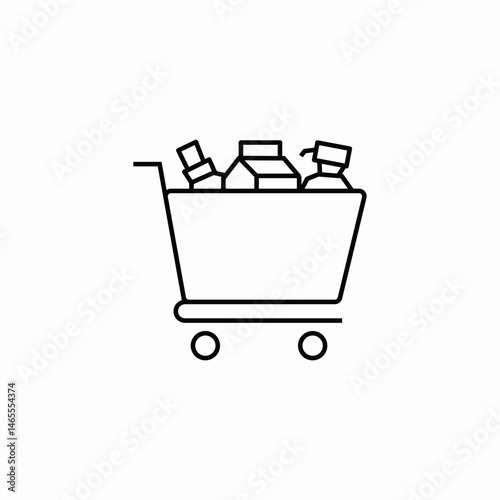 grocery shopping icon sign vector
