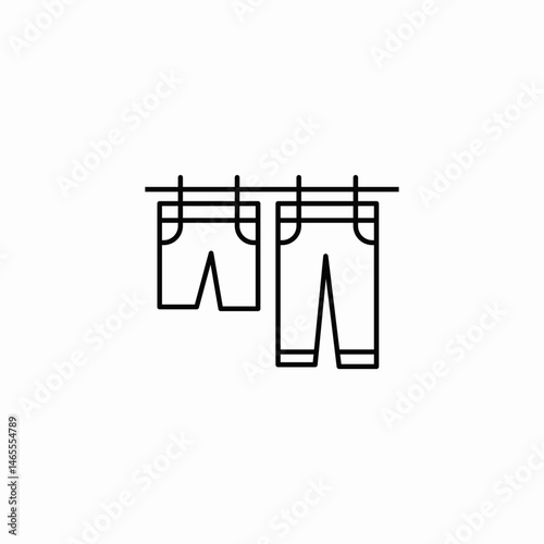 hanging clothes icon sign vector