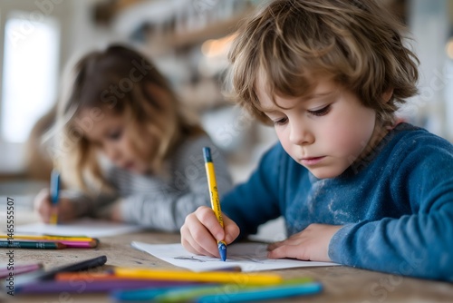Wallpaper Mural In Soft Focus: Young Minds Blossom Amidst Quiet Concentration Torontodigital.ca