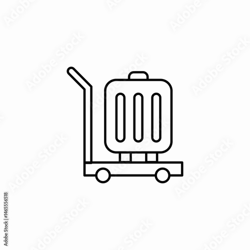 luggage cart icon sign vector