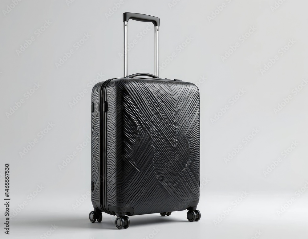 Stylish Black Suitcase with Wheels Ready for Vacation or Business Trip