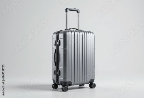 Travel Suitcase Rolling on Studio Floor for Vacation and Business Trips