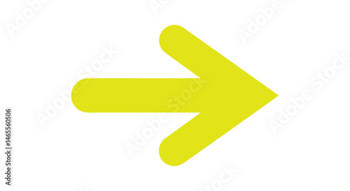 Yellow Right Arrow,Arrow Pointing Right,Minimalist Yellow Arrow DesignRight-Pointing Arrow Graphic with Soft Edges on Transparent AI Generative