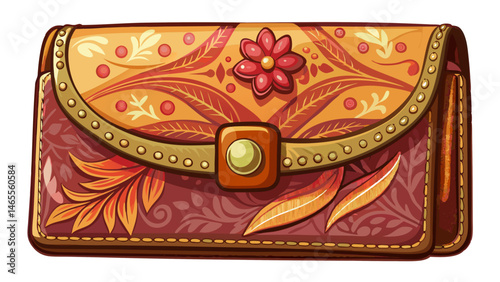 ladies leather wallet  white background