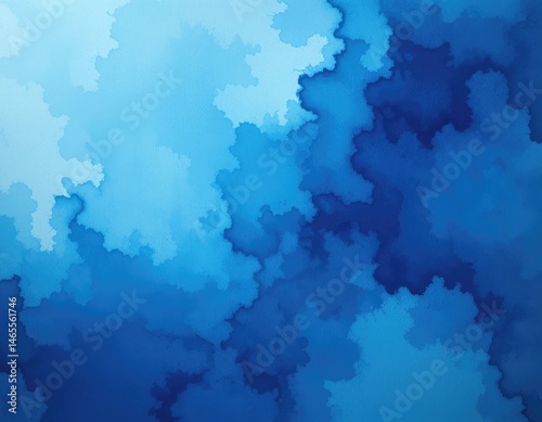 Obraz na płótnie Abstract Watercolor Painting in Shades of Blue for Calm Background w salonie