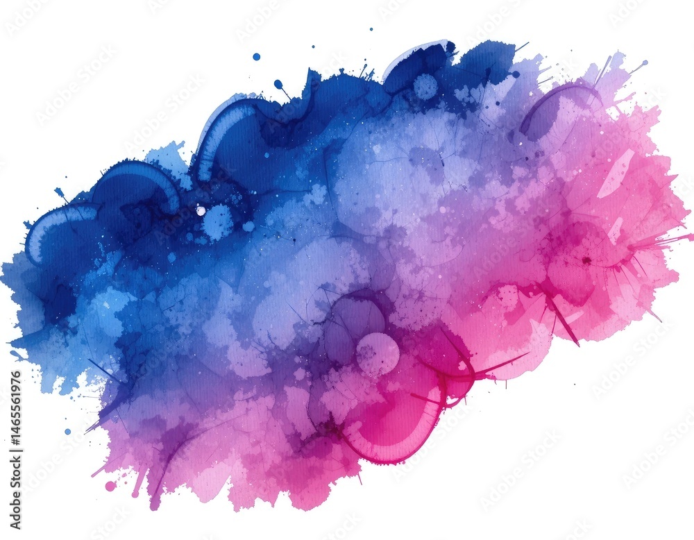 Abstract Watercolor Splash with Blue and Pink Gradient for Design Elements