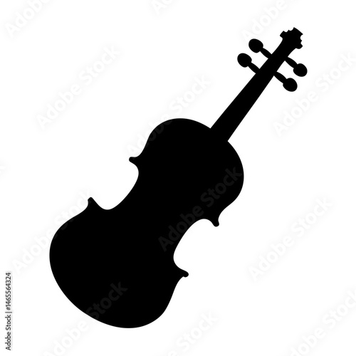 Silhouette of a Violin Showing Its Unique Shape and Timeless Design