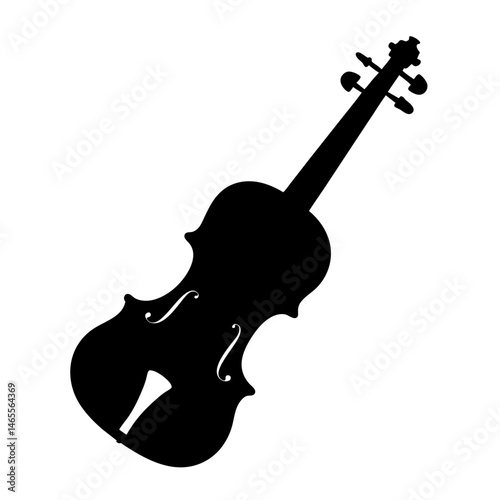 Dramatic Silhouette of a Violin Displaying the Elegance and Classic Musical Instrument