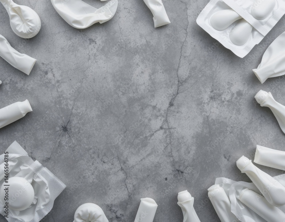 Examining Suppository Medications for Healthcare Concept on Neutral Gray Background